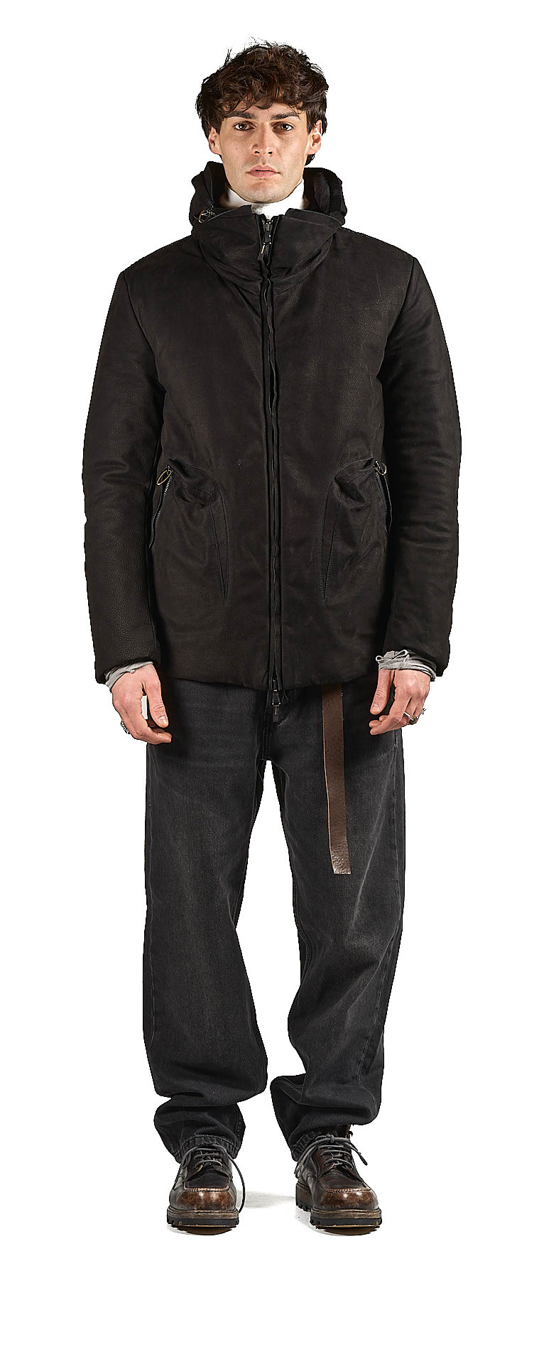 DANIELE BASTA LEATHER AND SILVER JACKET